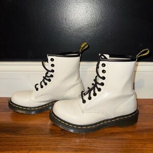 Dr. Martens White Boots with Black Laces